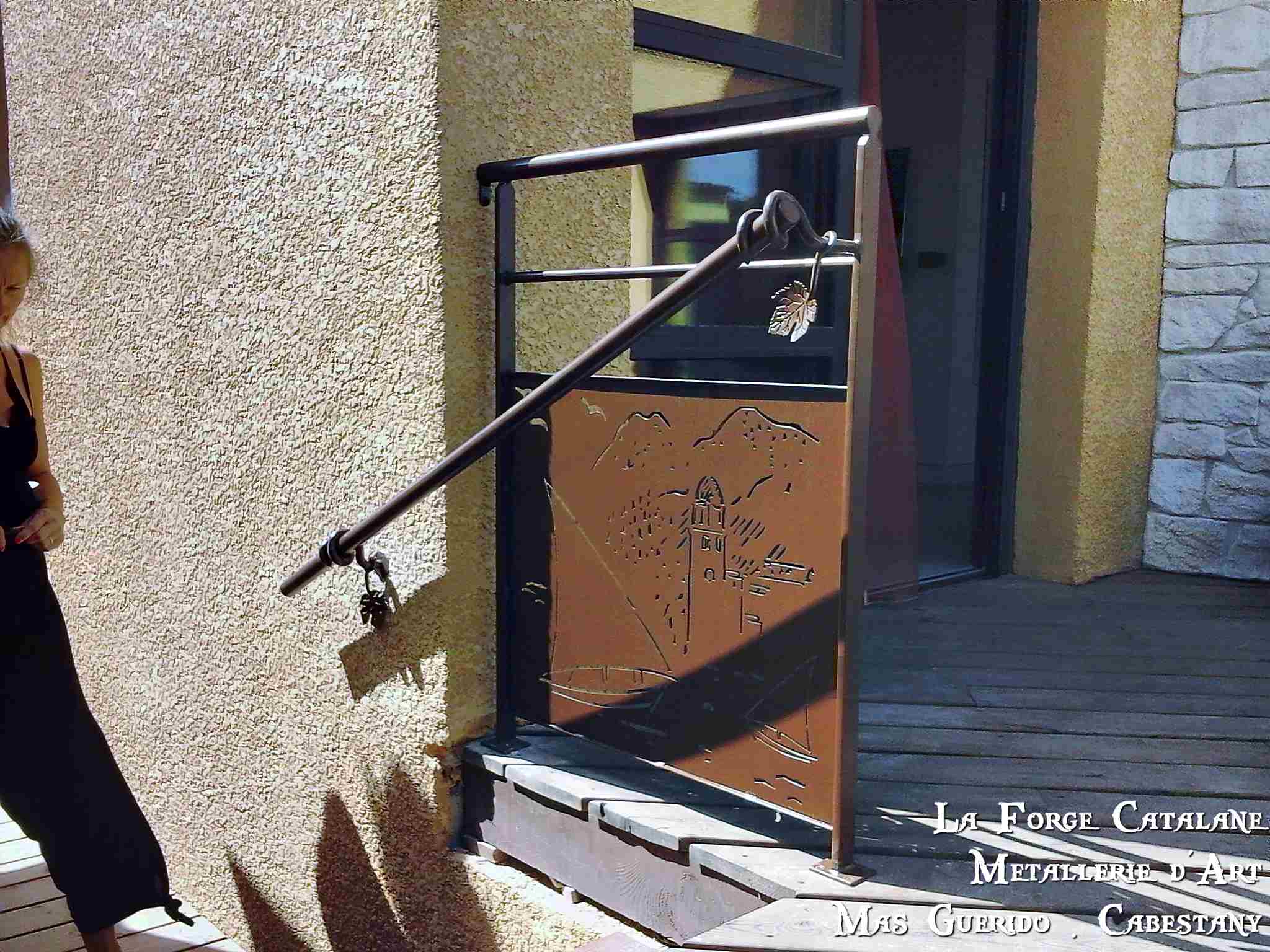 rambarde rampant rampe main courante garde corps travail a chaud decoupe laser  fer La Forge Catalane (3).jpg